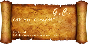 Géczy Ciceró névjegykártya